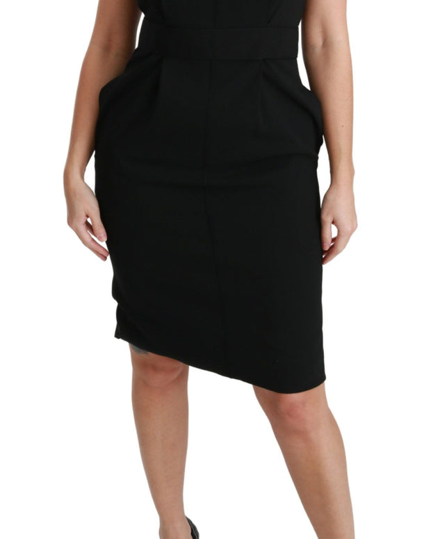 Black Sheath Stretch Formal Dress
