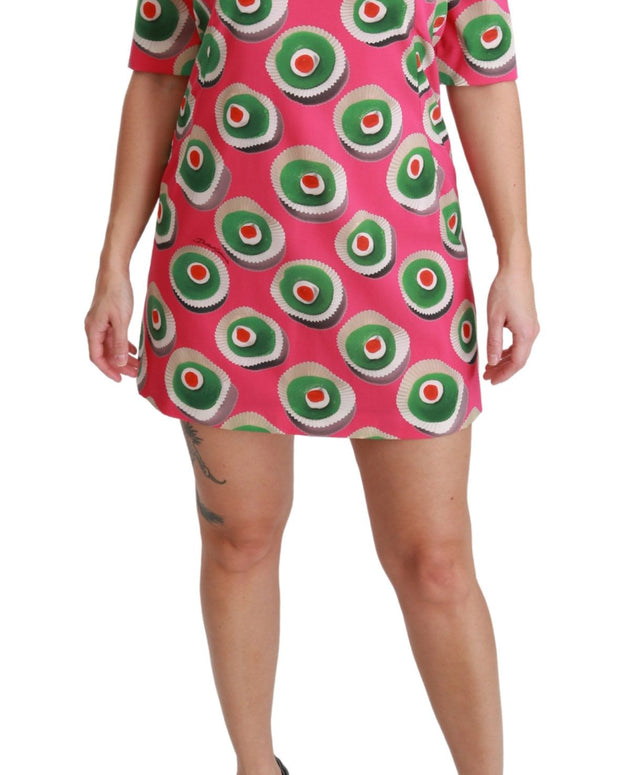 Pink Silk Cup Cake Shift Stretch Dress