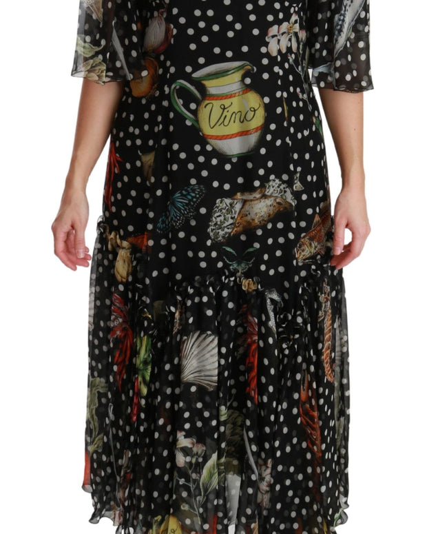 Black Sea Fish Sicily A-line Shift Dress