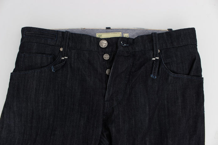 Blue Cotton Regular Straight Fit Jeans