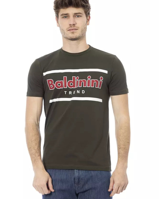 Green Cotton Men T-Shirt