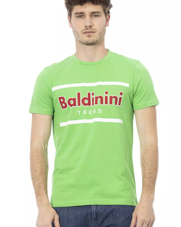 Green Cotton Men T-Shirt