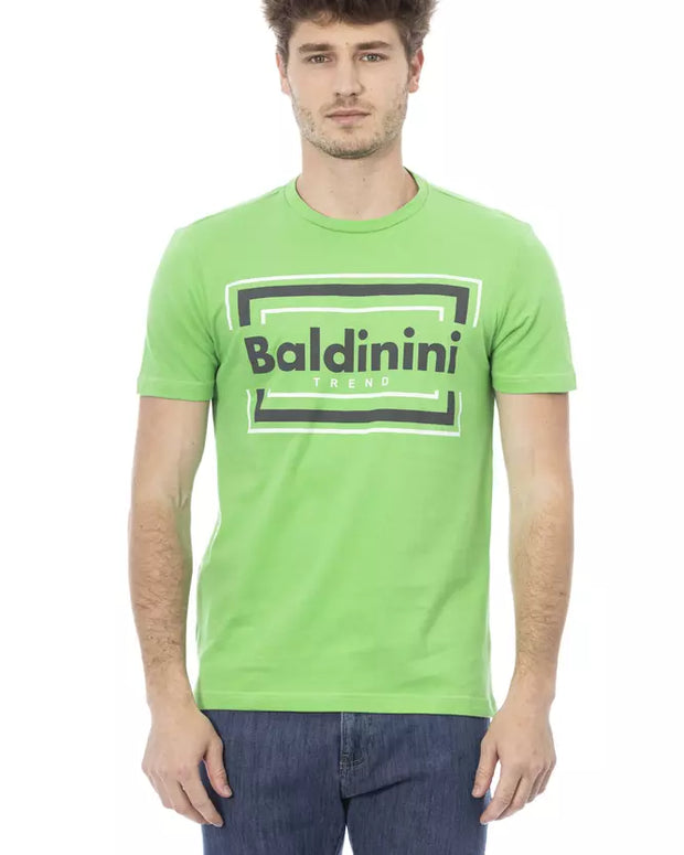 Green Cotton Men T-Shirt