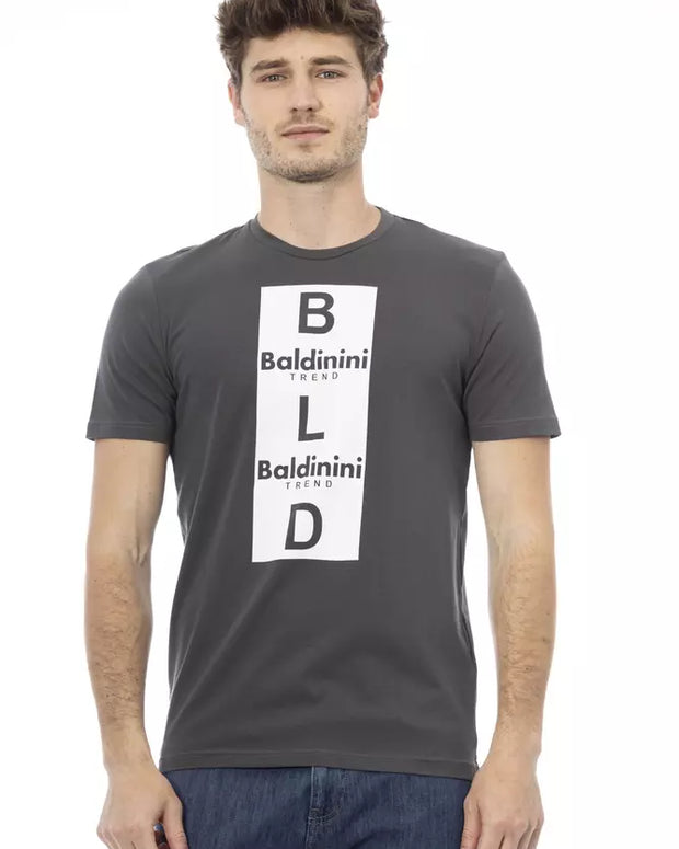 Gray Cotton Men T-Shirt