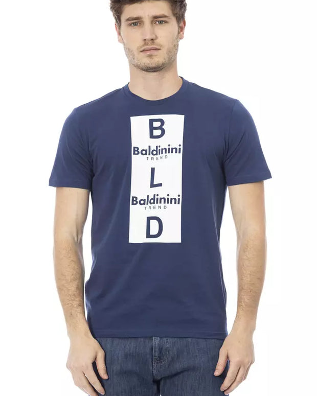Blue Cotton Men T-Shirt