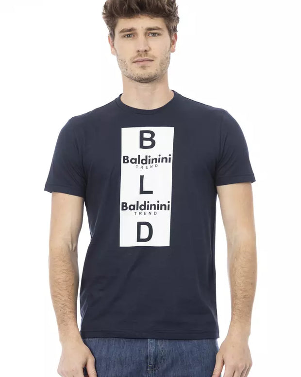 Blue Cotton Men T-Shirt