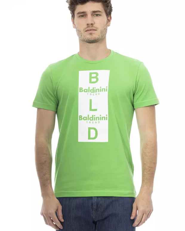 Green Cotton Men T-Shirt