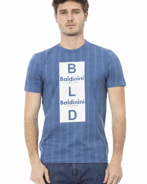 Light Blue Cotton Men T-Shirt