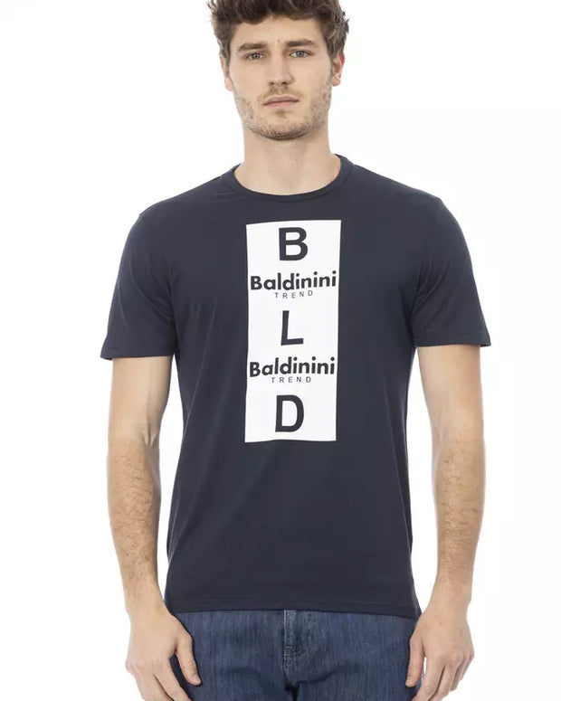 Blue Cotton Men T-Shirt