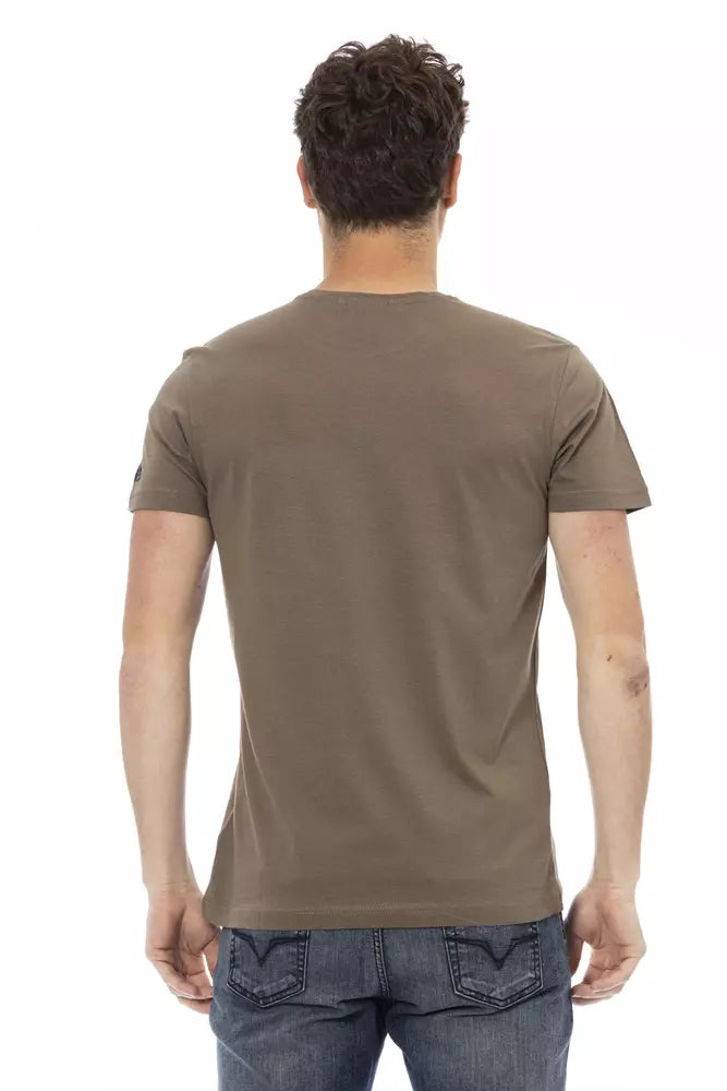 Brown Cotton Men's T-Shirt