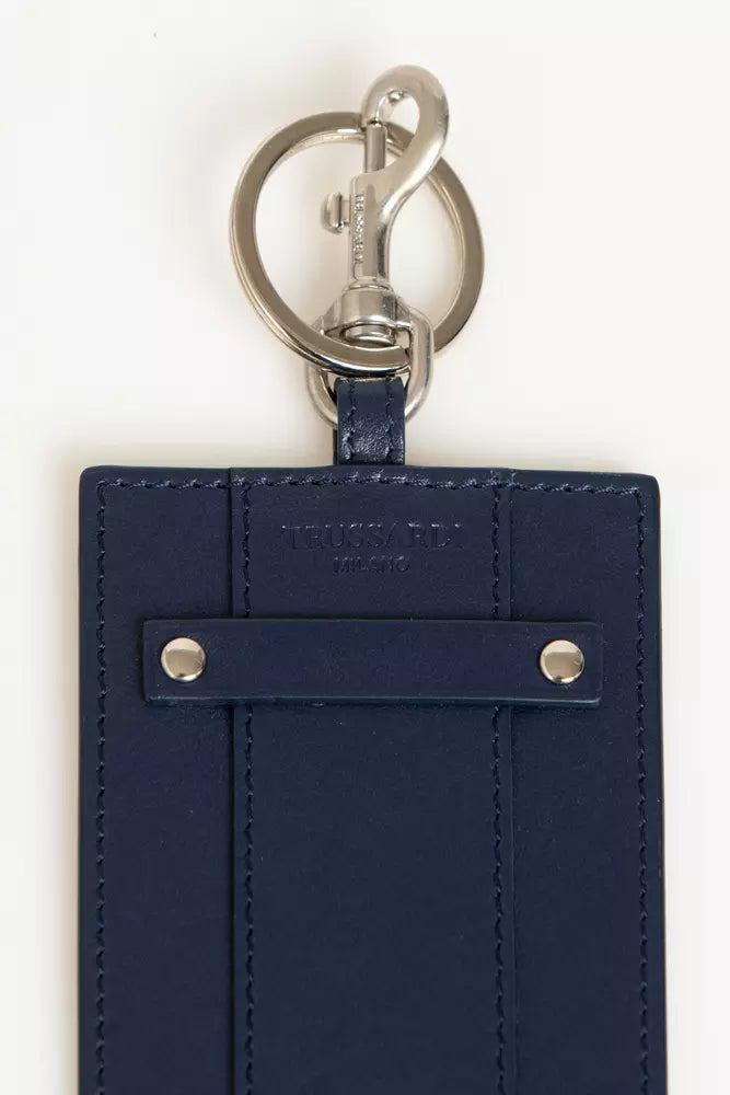 Blue Leather Men's Badge Holder