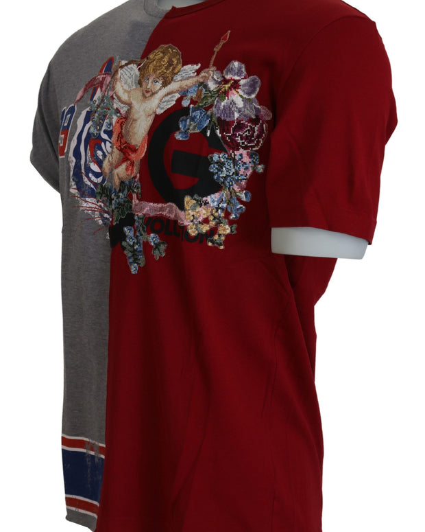 Red Gray Two Model DG Angel Crewneck  T-shirt