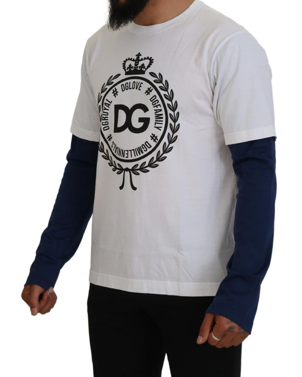 White Blue DG Crown Pullover Sweater