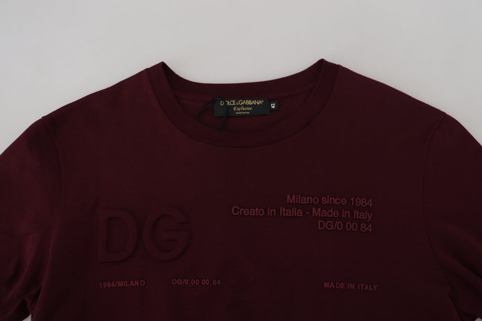 Maroon Printed Short Sleeves Men T-shirt