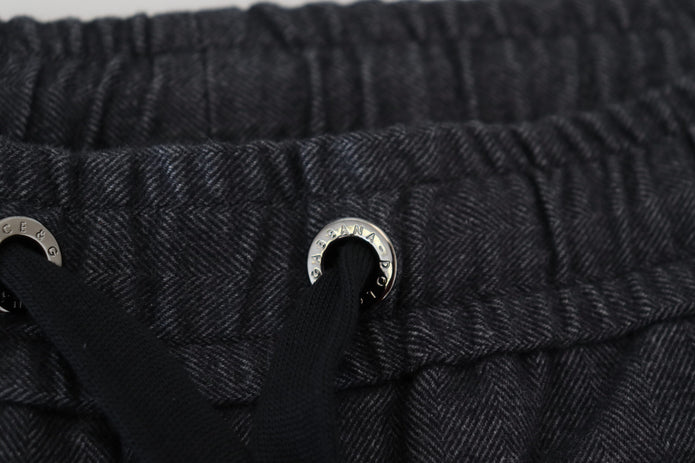 Grey Cotton Tapered Cotton Pants