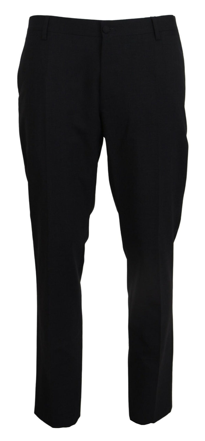 Gray Wool Stretch Dress Formal Slim Fit Pant