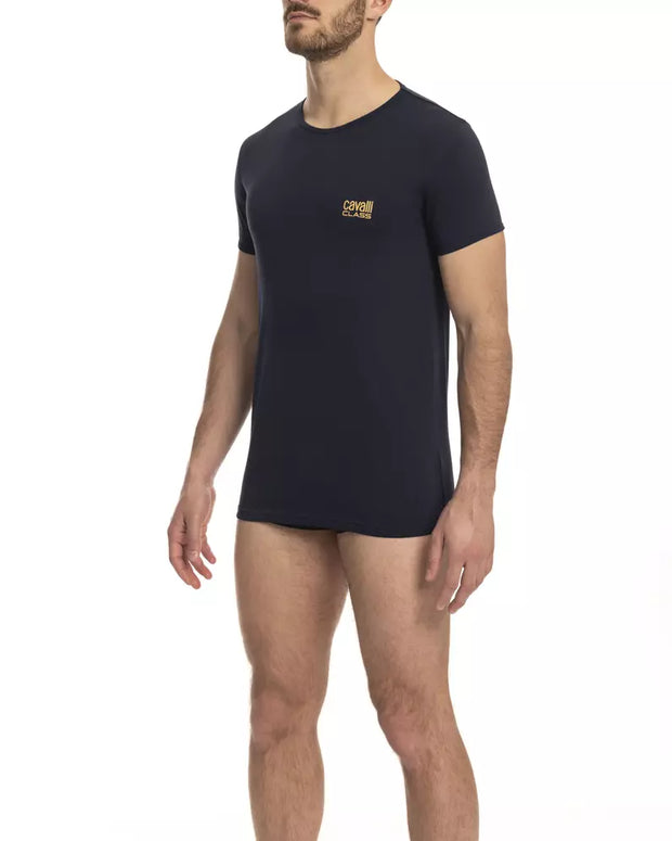 Blue Cotton Men's T-Shirt