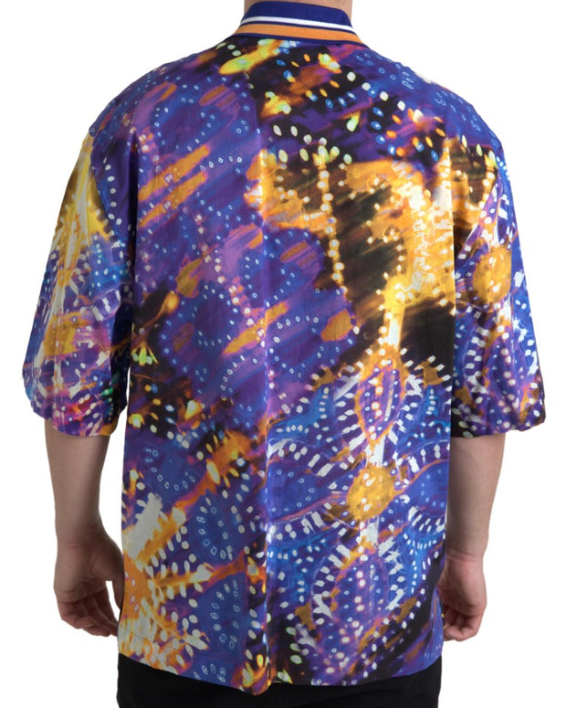 Luminaire Print Cotton Polo Top Men Shirt