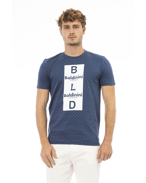 Blue Cotton Men T-Shirt
