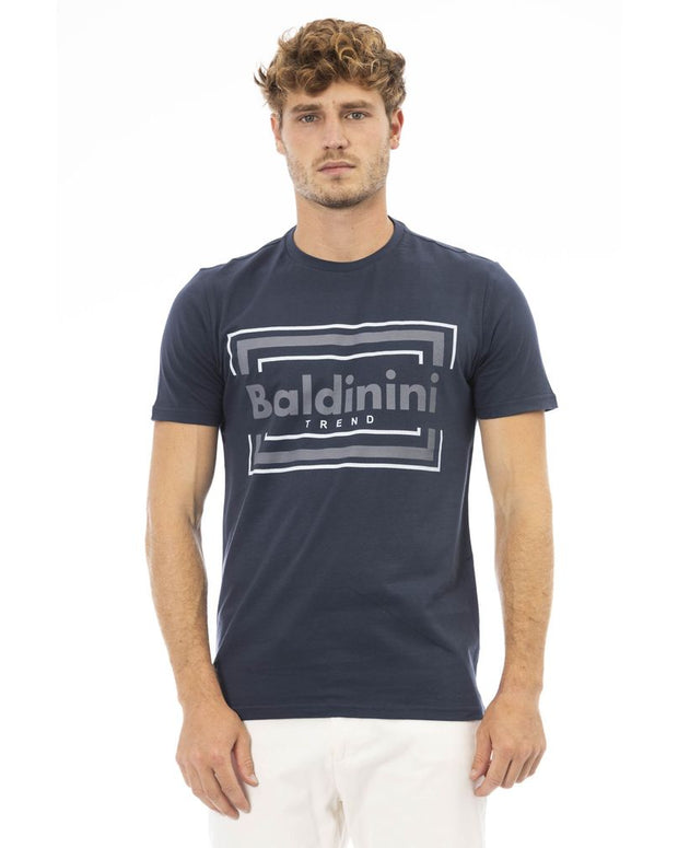 Blue Cotton Men T-Shirt