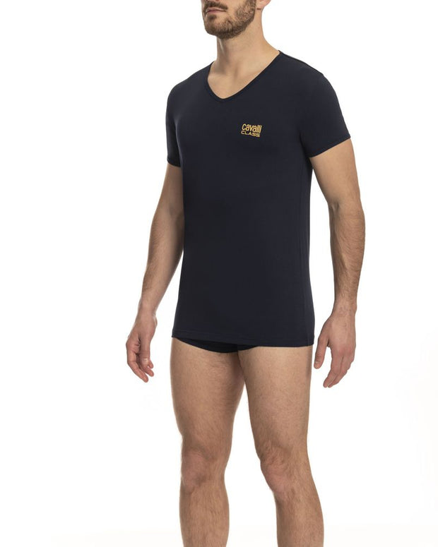 Blue Cotton Men T-Shirt