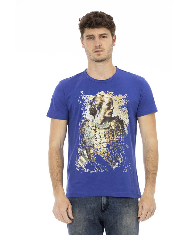 Blue Cotton Men T-Shirt