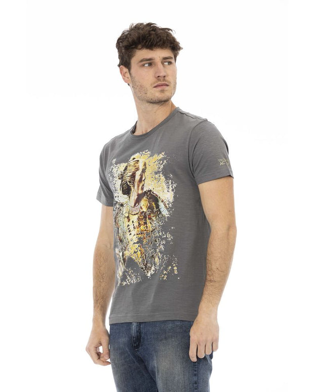 Gray Cotton Men T-Shirt