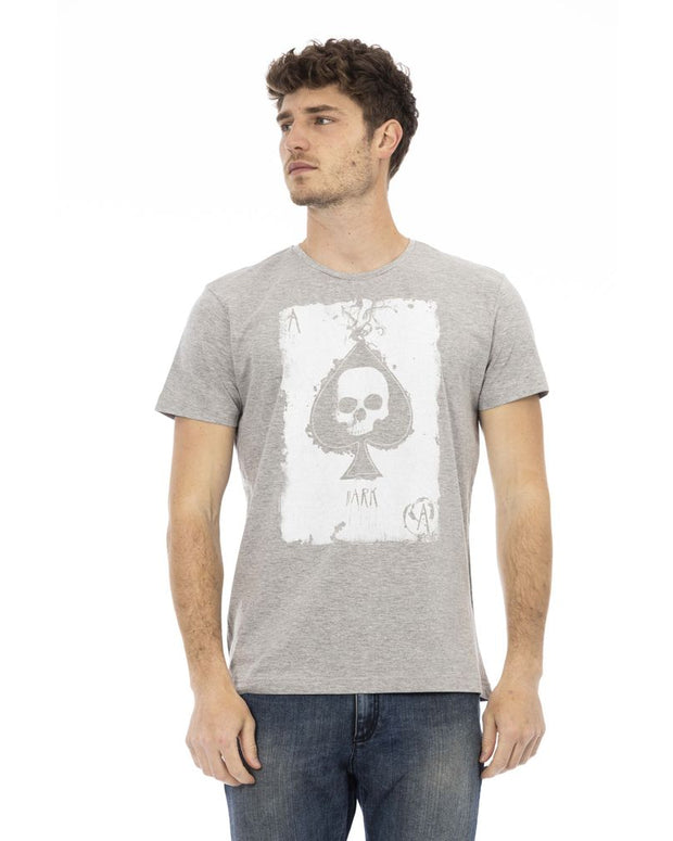 Gray Cotton Men T-Shirt