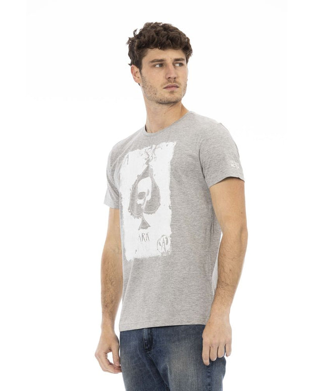 Gray Cotton Men T-Shirt