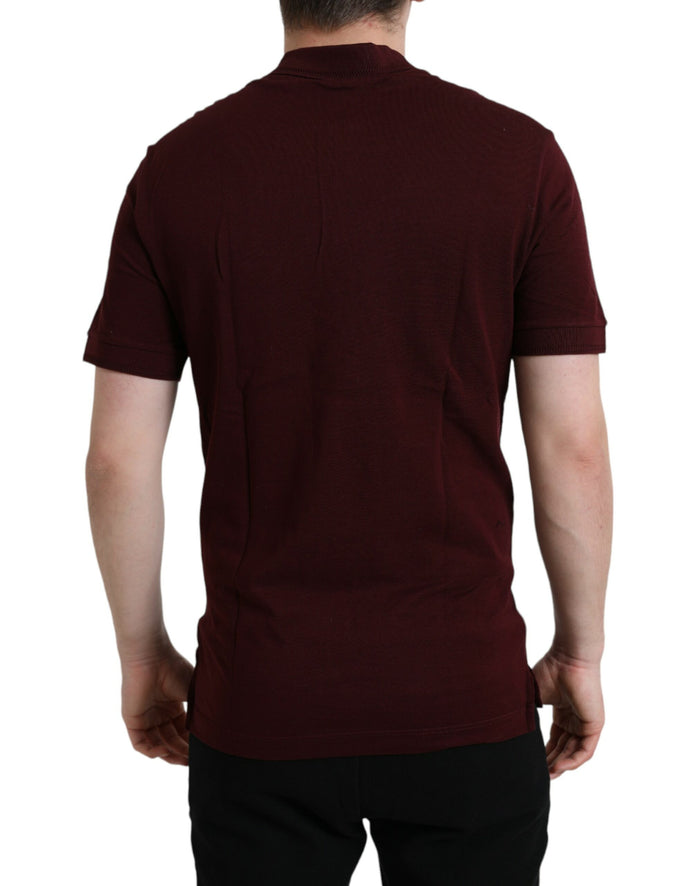 Maroon Collared Short Sleeves Polo T-shirt