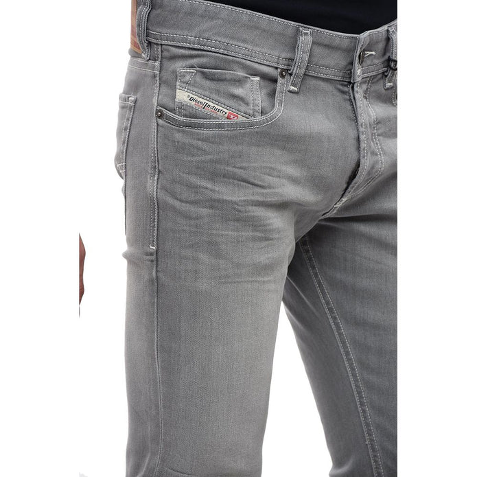 Gray Cotton Men Skinny Jean