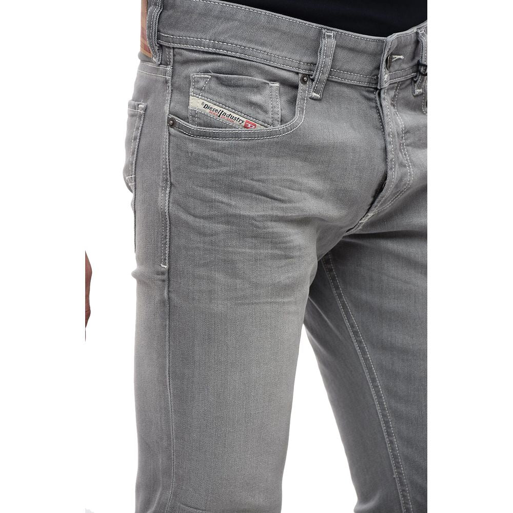 Gray Cotton Men Skinny Jean