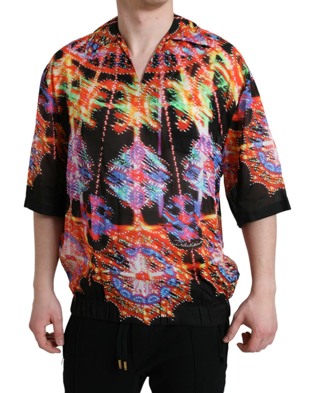 Multicolor Luminarie Print Cotton T-shirt