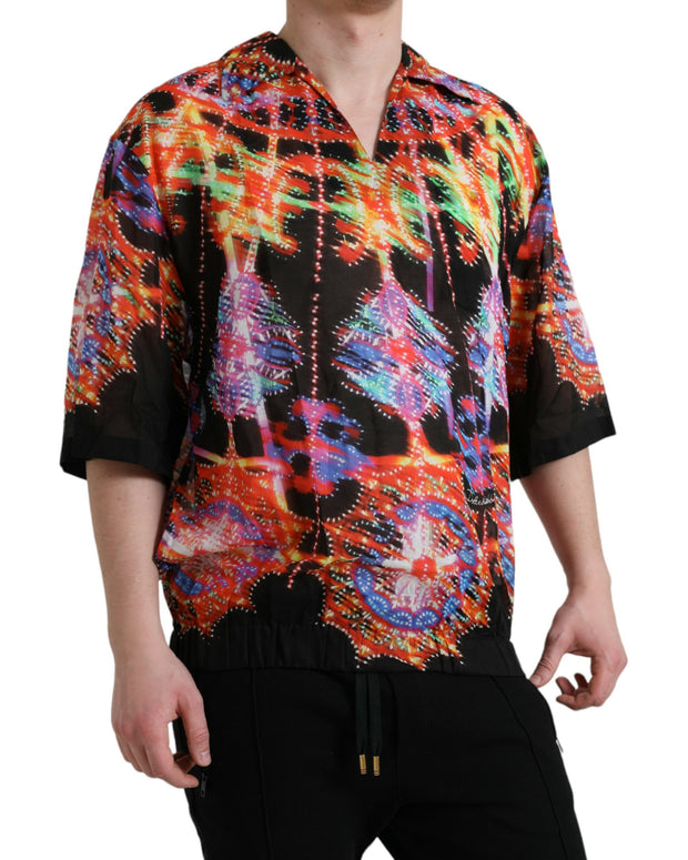 Multicolor Luminarie Print Cotton T-shirt