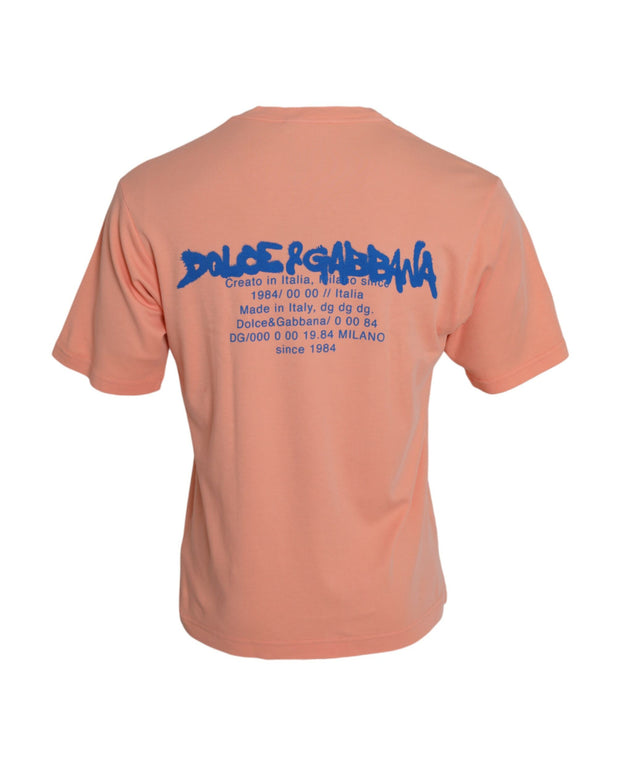 Coral Cotton Logo Print Short Sleeve T-shirt