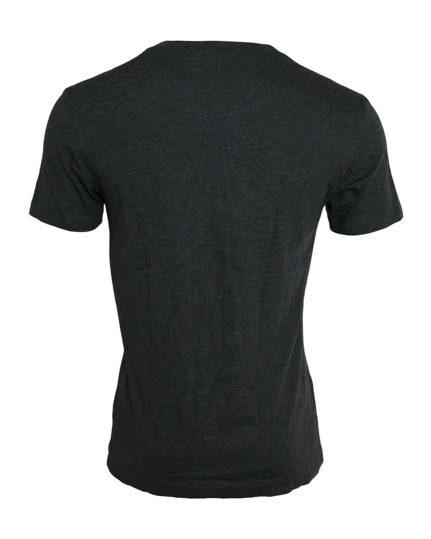 Gray Logo Print Crewneck Short Sleeve T-shirt