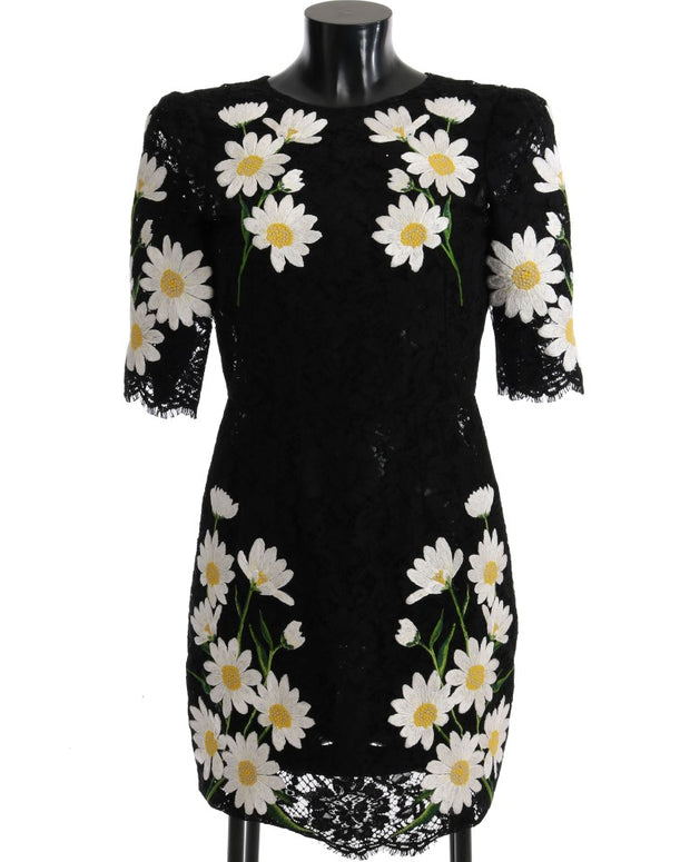 Black Floral Lace Chamomile Sicily Dress