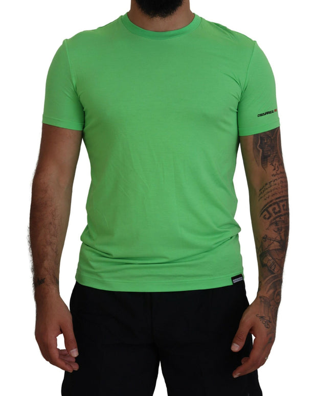 Green Modal Short Sleeves Crewneck T-shirt