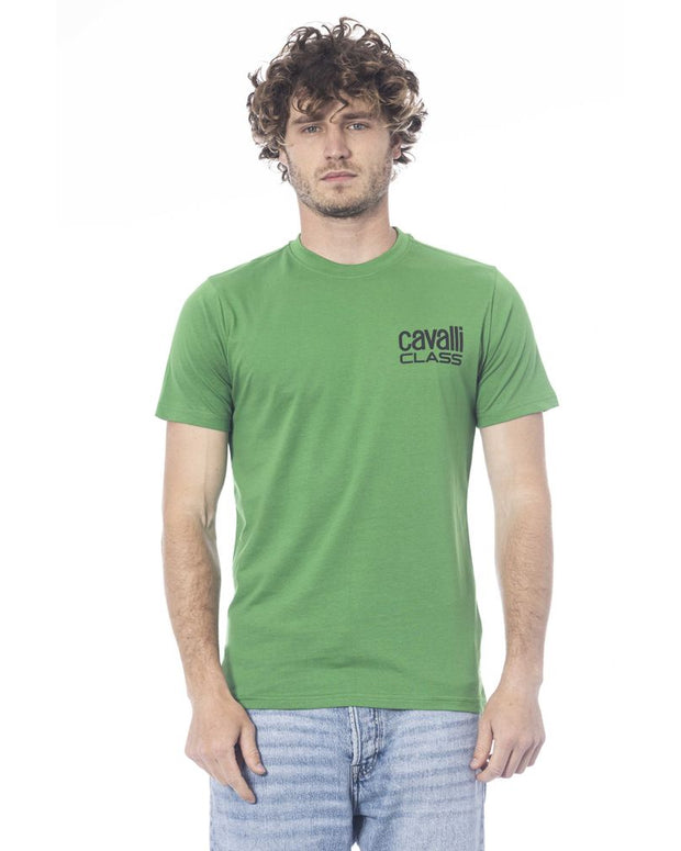 Green Cotton Men T-Shirt