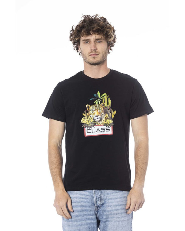 Black Cotton Men T-Shirt