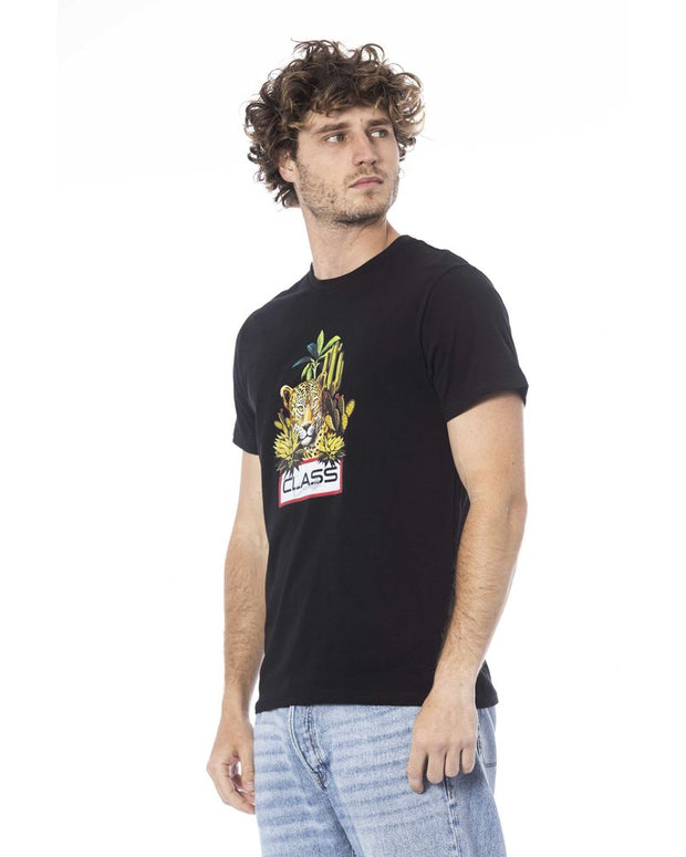 Black Cotton Men T-Shirt