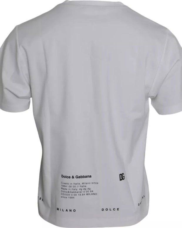 White Red Lips Print Cotton Men T-shirt