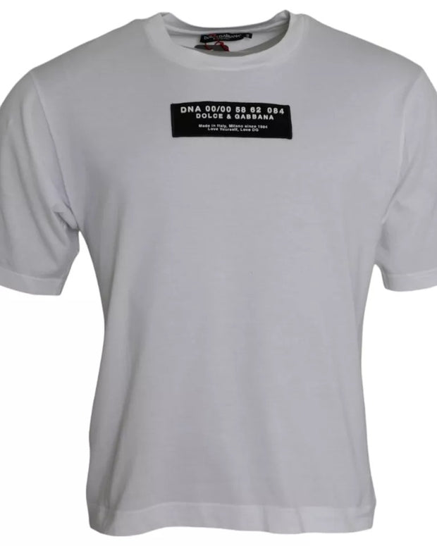 White Cotton DG Applique Men Casual T-shirt