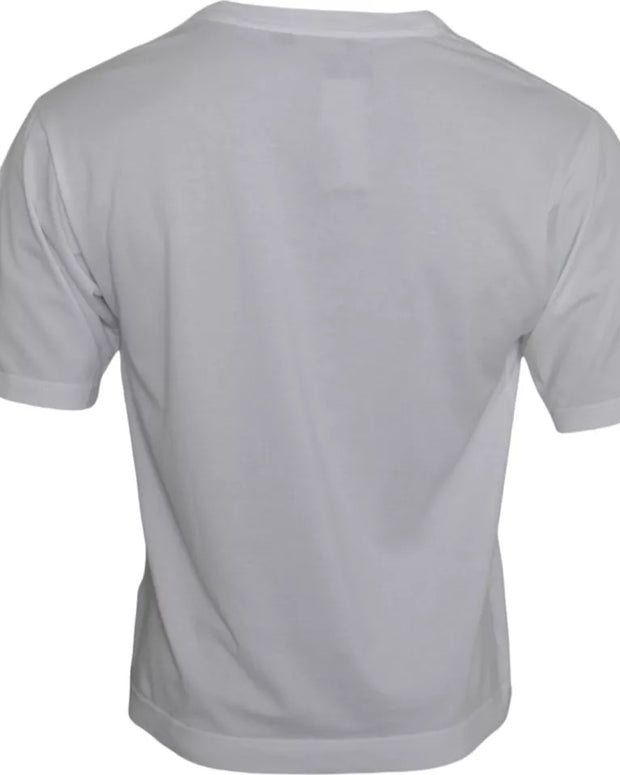White Cotton DG Applique Men Casual T-shirt