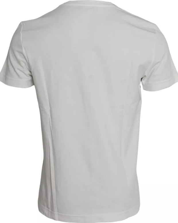 White Bandana Print Cotton Short Sleeves Men T-shirt