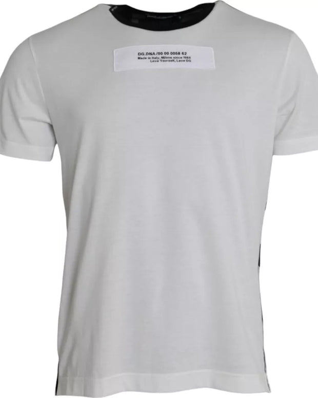 Black White Camouflage Round Neck T-shirt