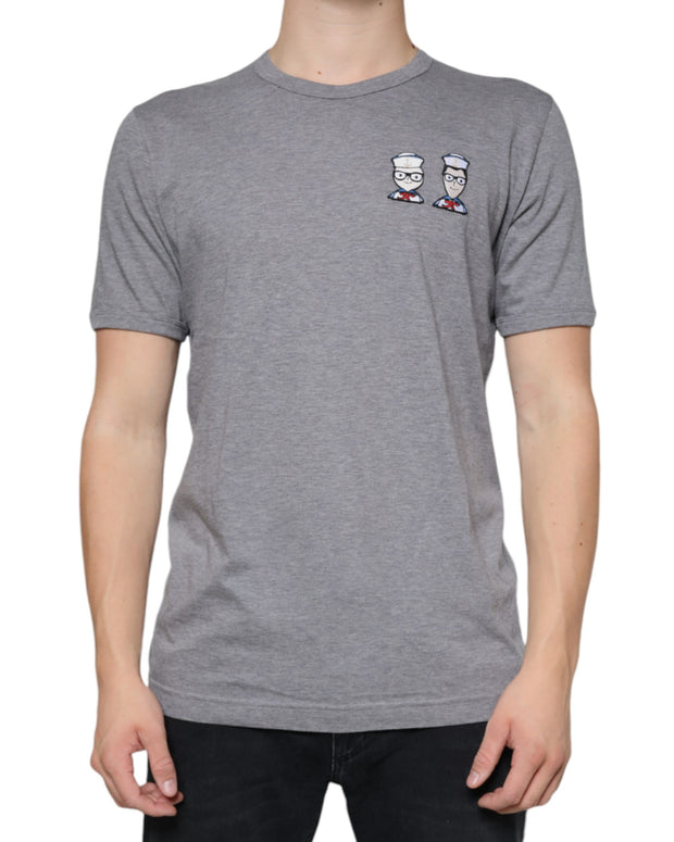 Gray Cotton #DGFamily Short Sleeves T-shirt