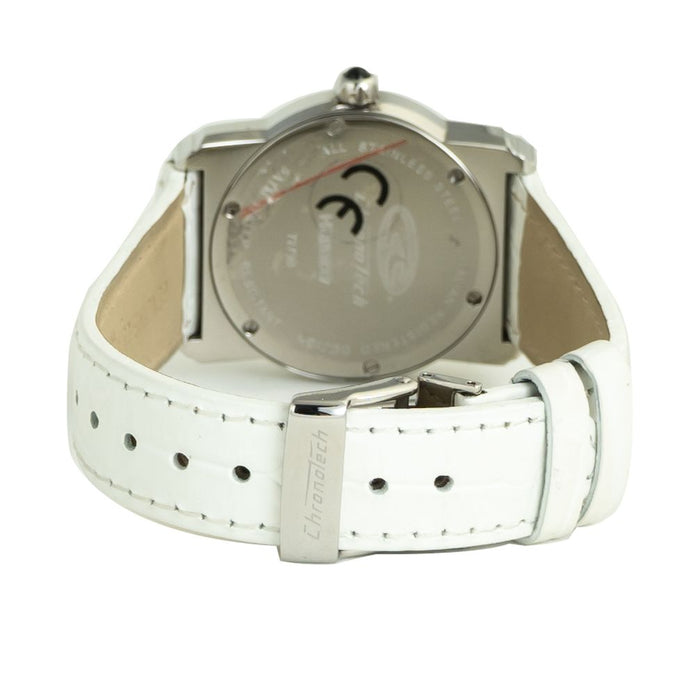 White Leather Dress Watch