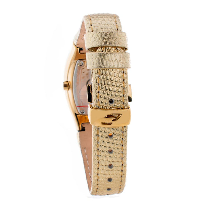 Gold Leather Dress Watch