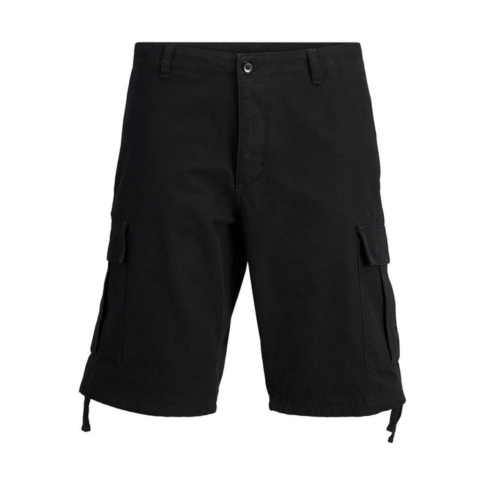 Black Cotton Bermuda Shorts